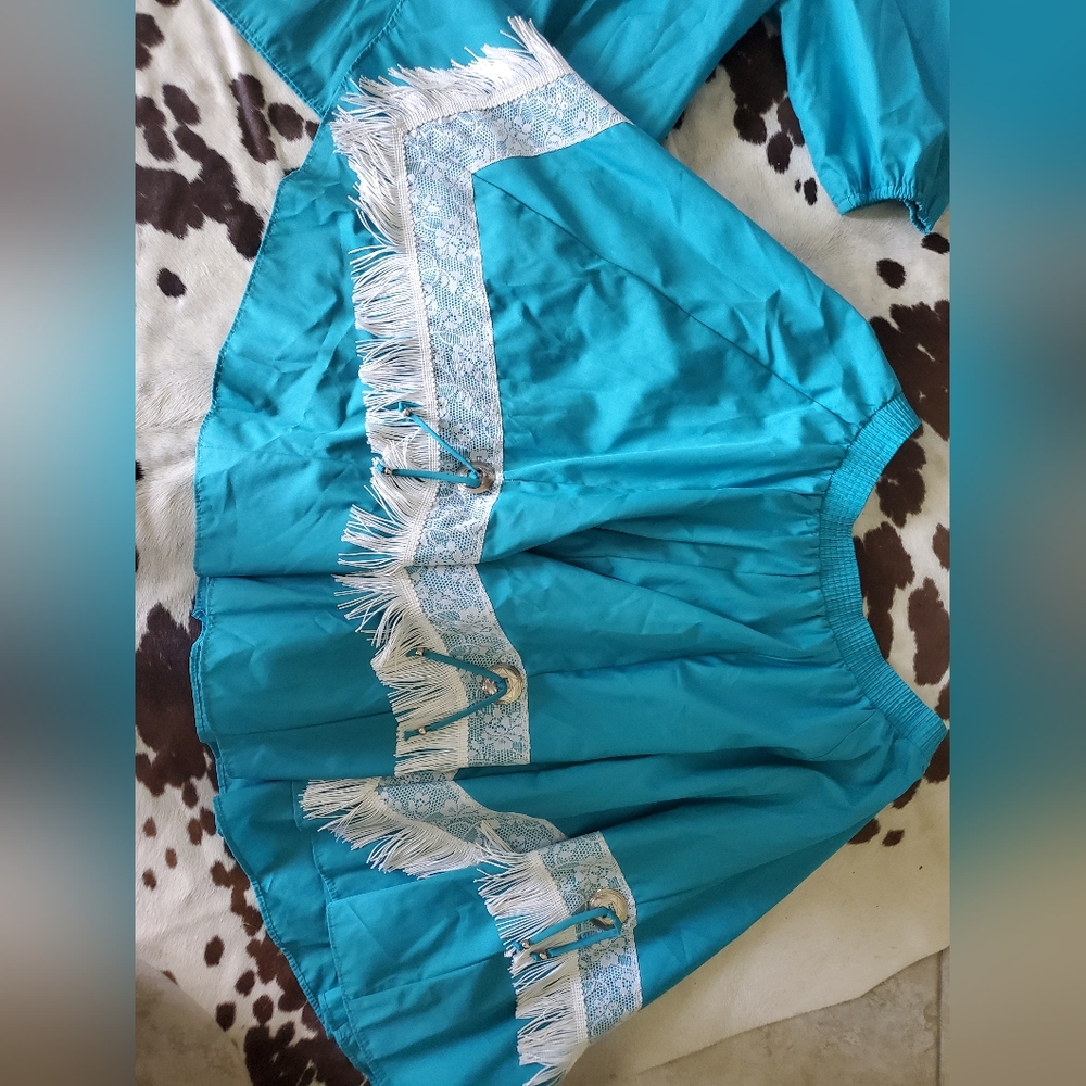 🤠 Vintage Malco Modes Western Wear square dancing skirt set size large - Picture 6 of 12